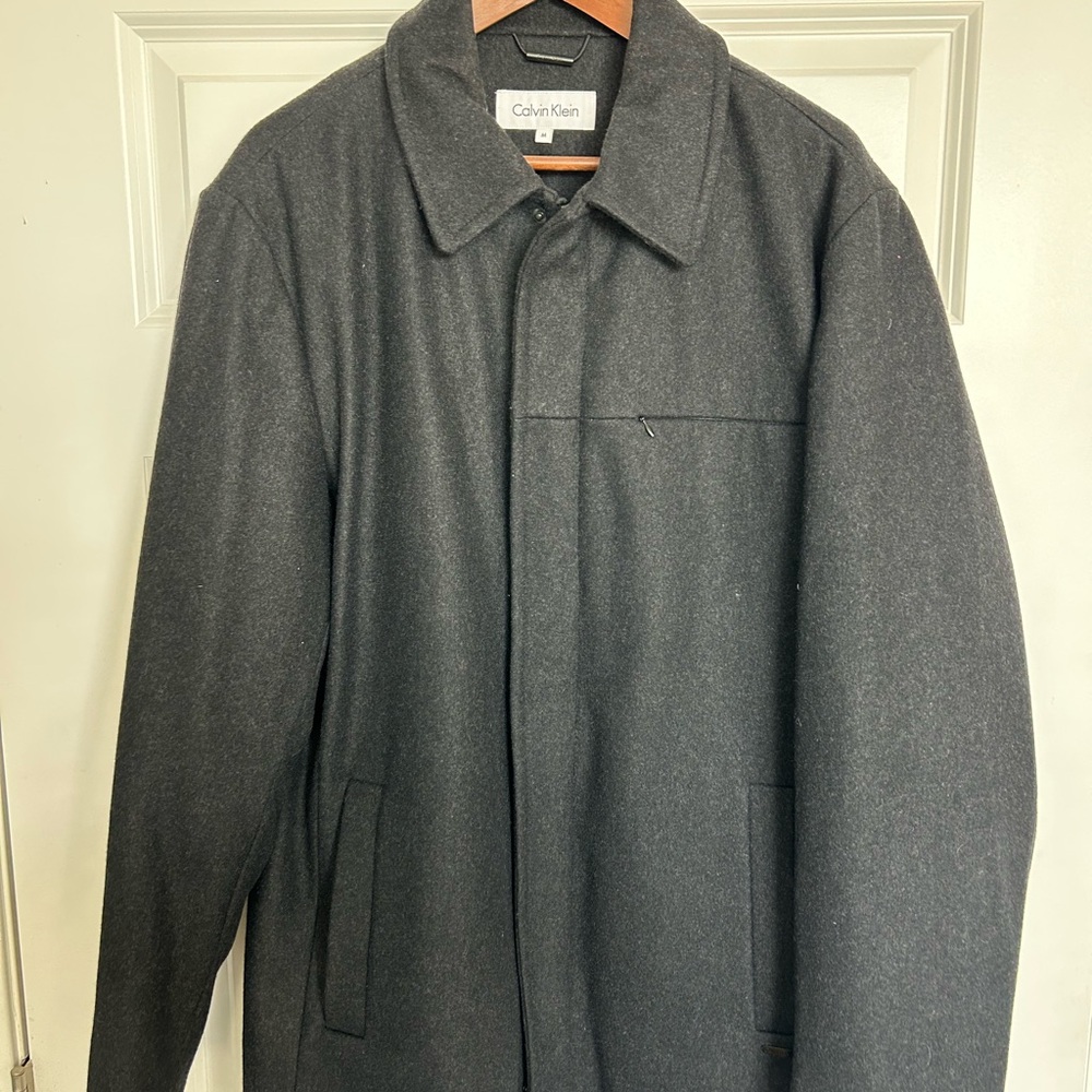 Calvin Klein Men's Gray Peacoat
